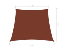 Stínící plachta oxfordská látka lichoběžníková 3/4x2 m cihlová
