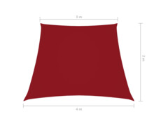 Stínící plachta oxfordská látka lichoběžníková 3/4x2 m červená
