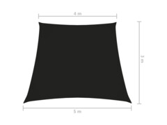 Stínící plachta oxfordská látka lichoběžníková 4/5 x 3 m černá