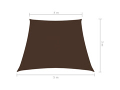 Stínící plachta oxfordská látka lichoběžníková 4/5 x 3 m hnědá