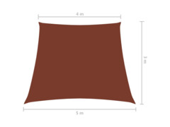 Stínící plachta oxfordská látka lichoběžníková 4/5x3 m cihlová