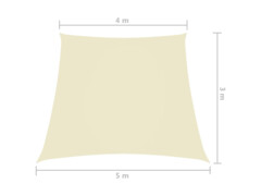 Stínící plachta oxfordská látka lichoběžníková 4/5x3 m krémová