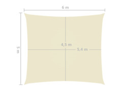 Stínící plachta oxfordská látka obdélníková 5 x 6 m krémová