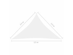 Stínící plachta oxfordská látka trojúhelník 2,5x2,5x3,5 m bílá