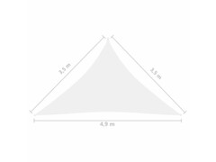 Stínící plachta oxfordská látka trojúhelník 3,5x3,5x4,9 m bílá