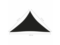 Stínící plachta oxfordská látka trojúhelník 3,5x3,5x4,9 m černá