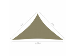 Stínící plachta oxfordská látka trojúhelník 3x3x4,24 m béžová