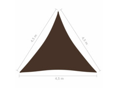 Stínící plachta oxfordská látka trojúhelník 4,5x4,5x4,5 m hnědá