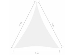 Stínící plachta oxfordská látka trojúhelníková 3 x 4 x 4 m bílá