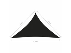 Stínící plachta oxfordská látka trojúhelníková 4x4x5,8 m černá