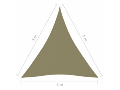 Stínící plachta oxfordská látka trojúhelníková 4x5x5 m béžová
