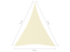 Stínící plachta oxfordská látka trojúhelníková 4x5x5 m krémová