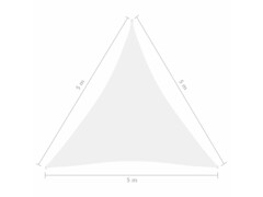 Stínící plachta oxfordská látka trojúhelníková 5 x 5 x 5 m bílá