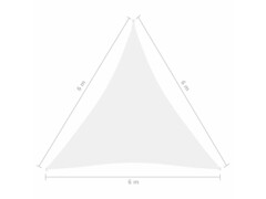 Stínící plachta oxfordská látka trojúhelníková 6 x 6 x 6 m bílá