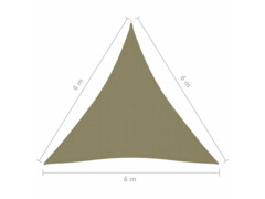Stínící plachta oxfordská látka trojúhelníková 6x6x6 m béžová