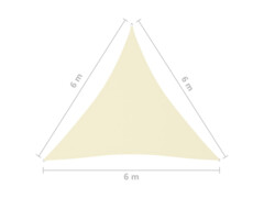 Stínící plachta oxfordská látka trojúhelníková 6x6x6 m krémová