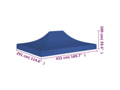Střecha k party stanu 4,5 x 3 m modrá 270 g/m²