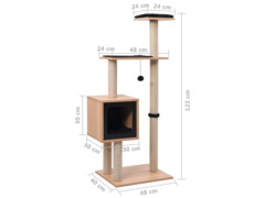 Škrabadlo pro kočky se sisalovým koberečkem 123 cm