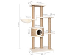 Škrabadlo pro kočky se sisalovým sloupkem 126 cm mořská tráva