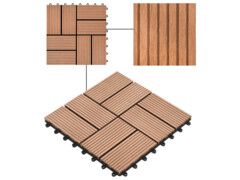 Terasové dlaždice 11 ks 30 x 30 cm WPC 1 m² hnědé