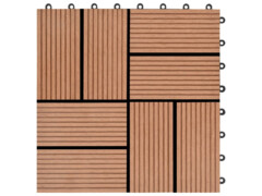 Terasové dlaždice 11 ks 30 x 30 cm WPC 1 m² hnědé