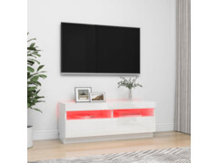 TV skříňka s LED osvětlením bílá s vysokým leskem 100x35x40 cm