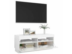 TV skříňka s LED osvětlením bílá s vysokým leskem 100x35x40 cm