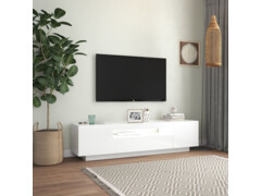 TV skříňka s LED osvětlením bílá s vysokým leskem 160x35x40 cm