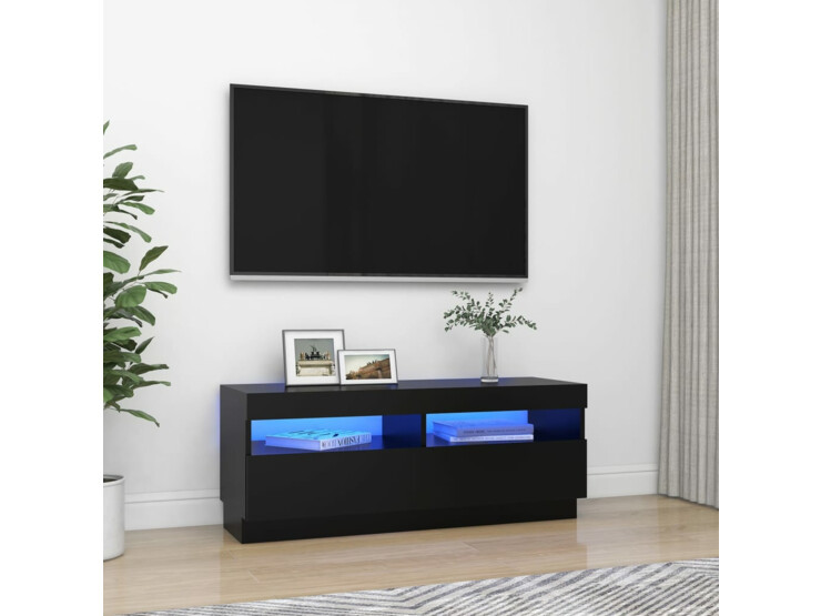 TV skříňka s LED osvětlením černá 100 x 35 x 40 cm