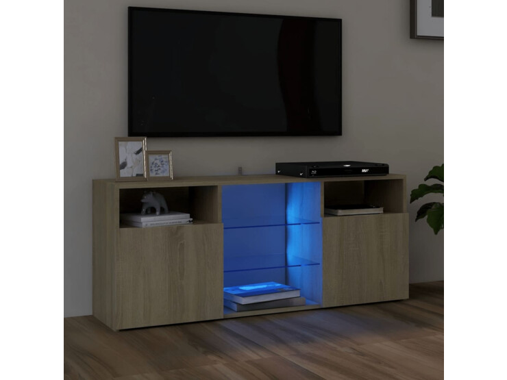 TV skříňka s LED osvětlením dub sonoma 120 x 30 x 50 cm