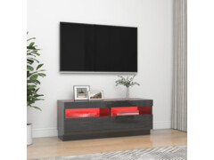 TV skříňka s LED osvětlením šedá s vysokým leskem 100x35x40 cm