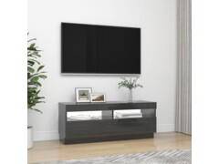 TV skříňka s LED osvětlením šedá s vysokým leskem 100x35x40 cm