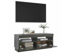 TV skříňka s LED osvětlením šedá s vysokým leskem 100x35x40 cm