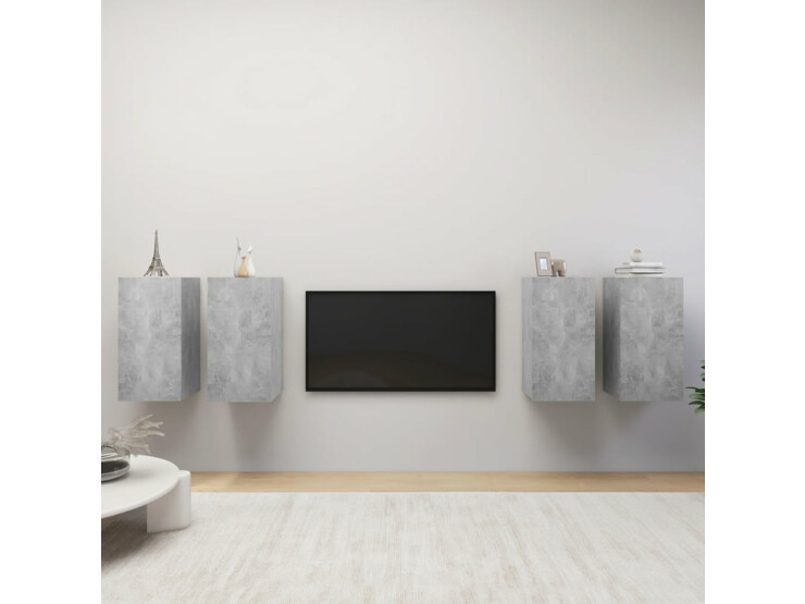 TV skříňky 4 ks betonově šedé 30,5 x 30 x 60 cm dřevotříska