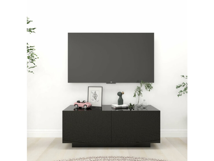 TV stolek černý s vysokým leskem 100 x 35 x 40 cm dřevotříska