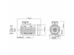 3fázový elektromotor hliníkový 1,5 kW/2 HP 2 póly 2840 ot./min