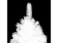 Umělý vánoční stromek s LED diodami a sadou koulí bílý 210 cm