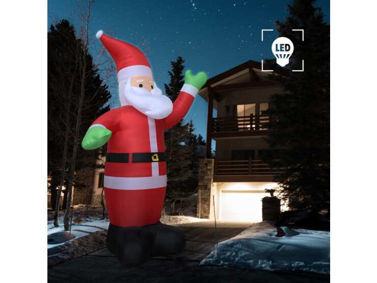 Vánoční nafukovací Santa Claus LED IP44 600 cm XXL