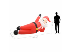 Vánoční nafukovací Santa Claus LED IP44 červený 360 cm XXL