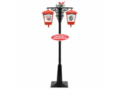 Vánoční pouliční lampa se Santou černo-červená 81x40x188 cm PVC