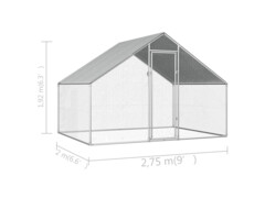 Venkovní klec pro kuřata 2,75 x 2 x 1,92 m pozinkovaná ocel