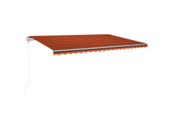  Automatická markýza LED a senzor větru 500x300 cm oranžovohnědá