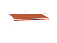  Automatická markýza LED a senzor větru 500x300 cm oranžovohnědá