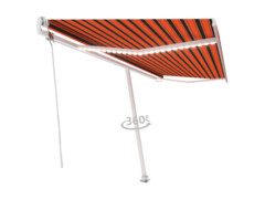  Automatická markýza LED a senzor větru 500x300 cm oranžovohnědá