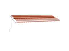  Automatická markýza LED a senzor větru 600x300 cm oranžovohnědá