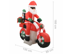  Vánoční nafukovací Santa Claus na motorce s LED IP44 160 cm