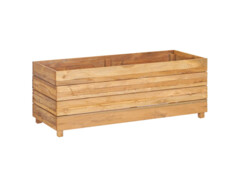 Vyvýšený záhon 100 x 40 x 38 cm recyklovaný teak a ocel