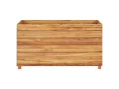 Vyvýšený záhon 100 x 40 x 55 cm recyklovaný teak a ocel