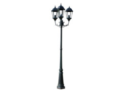 Zahradní lampa Brighton se 3 rameny, 230 cm, tmavě zelená / černá