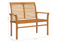 Zahradní lavice + červená károvaná poduška 112 cm masivní teak